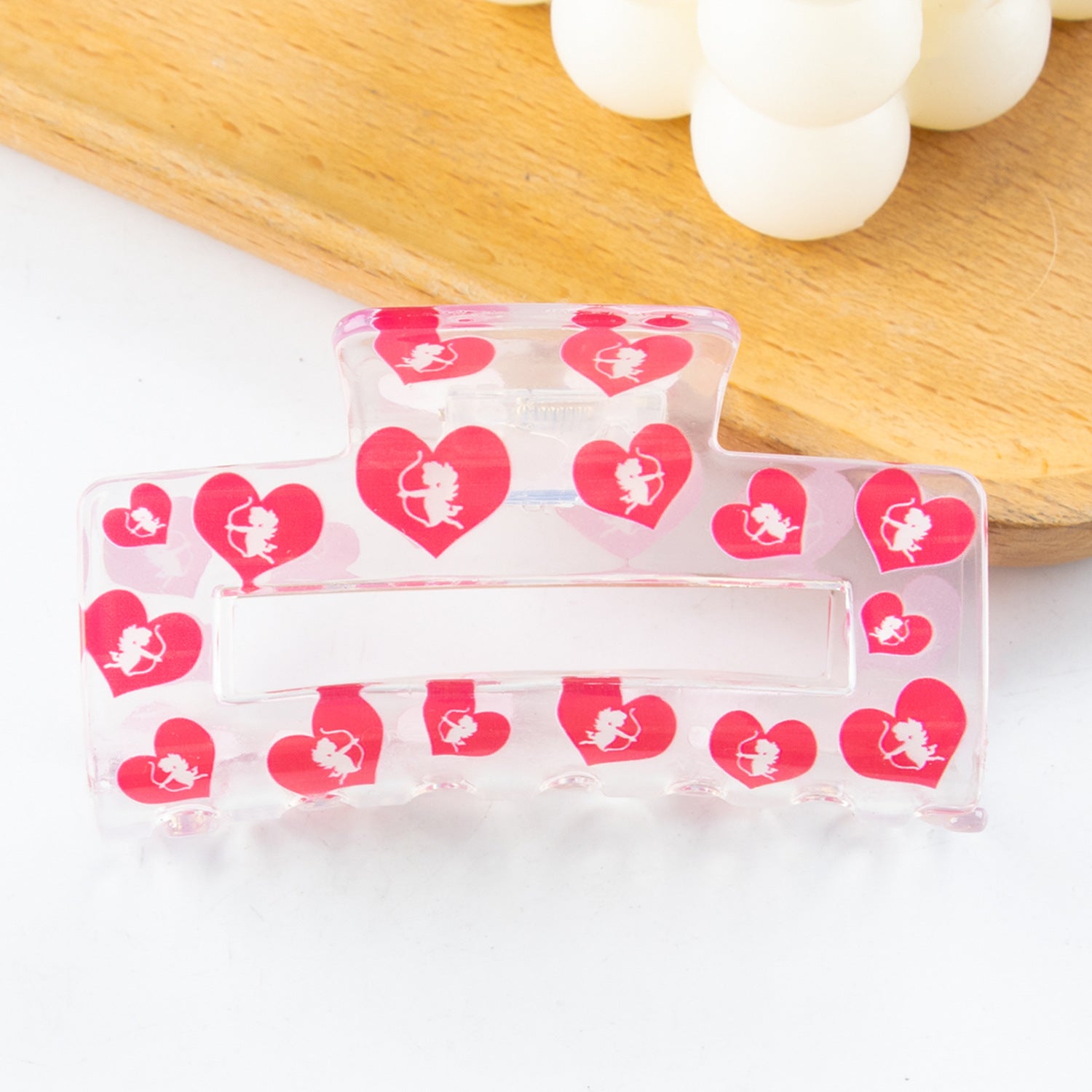 Wholesale PVC 8 Cm Valentine's Day Hair Clips